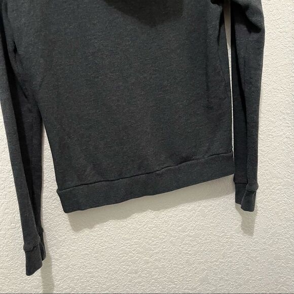 PINK Victoria's Secret Spell Out Logo Hoodie 1/4 Zip Pullover Gray Womens Sz M - Picture 9 of 11